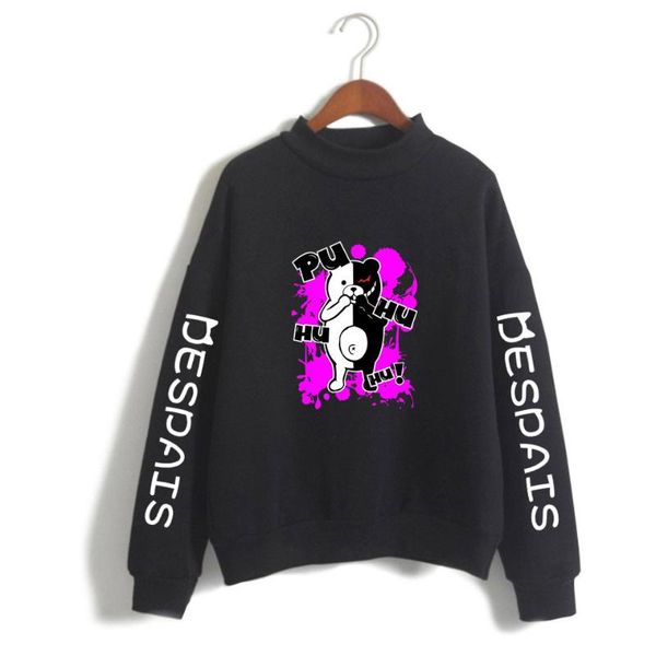 

men's hoodies & sweatshirts cosplay costumes hoodie turtleneck sweatshirt 2021 danganronpa monokuma funny casual tracksuits streetwear, Black
