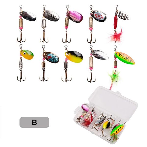 

fishing hooks 10pcs lure set hard bait lures wobbler carp tackle with box