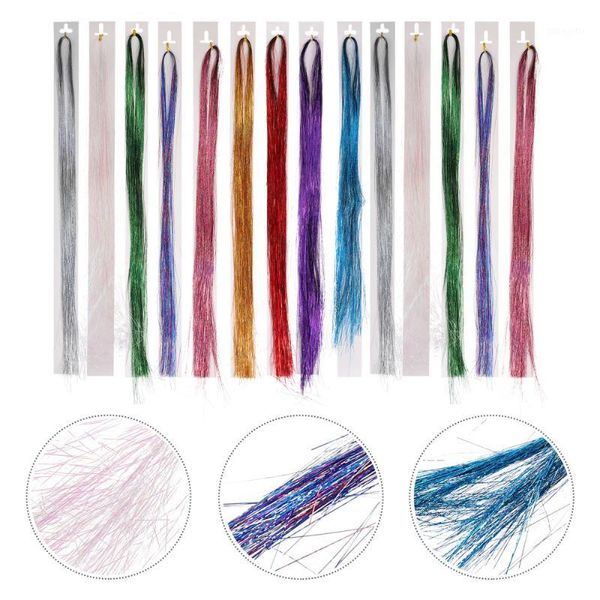 

pcs hair tinsel strands universal glitter stylish extensions1, Brown