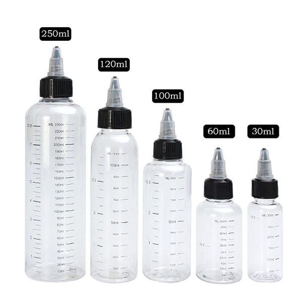 

storage bottles & jars 5pcs 30ml/60ml/100ml/120ml/250ml plastic squeezable dropper eye liquid refillable