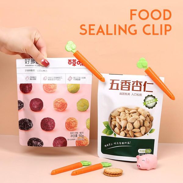 

bag clips 5 packs of sealing clip carrot magnet creative milk powder refrigerator