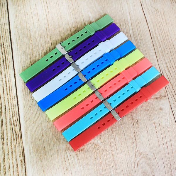 

watch bands accessories silicone strap diver band rubber wrist bracelet 12mmbuckle suitable for ladies and children, Black;brown