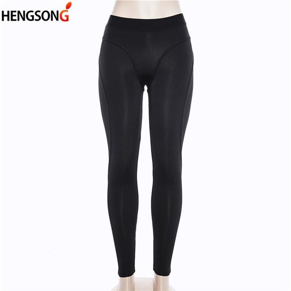 

solid black sports legging women's compression thigts hip push up stretch gym workout leggings yoga pants women outfit