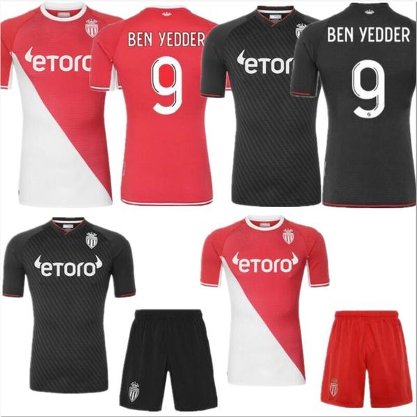 

thai quality 2021 as monaco soccer jersey 21/22 jovetic fabregas golovin chadli gelson .m maillot de foot football shirt, Black