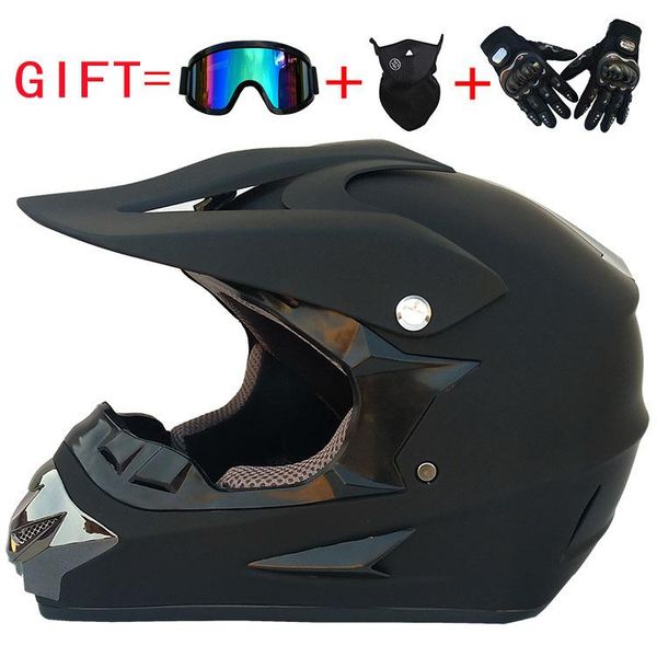 

motorcycle helmets matte black off road helmet send 3 piece gift children dirt bike downhill am dh cross capacete motocross casco