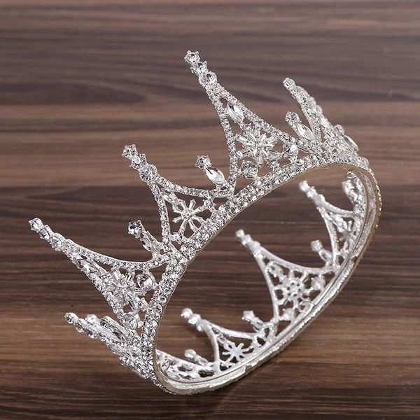 

earrings & necklace round crown bride girl day net red hair accessories wedding, Silver