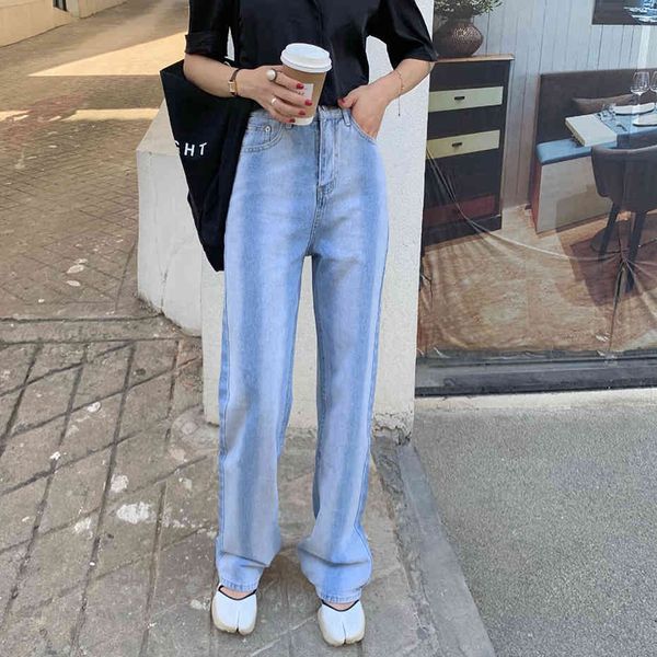 

jeans autumn gradient vertical stripes wide leg jeans women's pants high waist fashion vintage denim trouser plus size, Blue