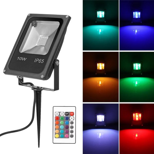 

remote controller outdoor waterproof garden channel light multi-color lawn flood 10/20w rgb spotlight ac85-245v lamps