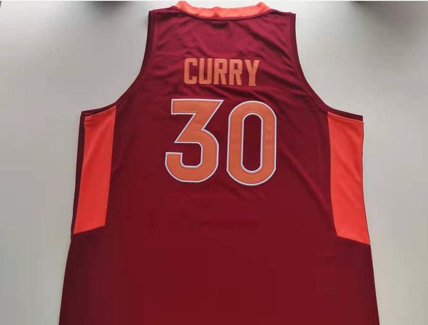 

custom basketball jersey men youth women virginia tech hokies 30 d.curry high school throwback size s-2xl or any name and number jerseys, Black