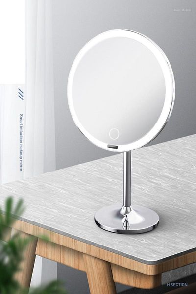 

mirrors stand led makeup mirror with light adjustble face sensor single side protable flexible cosmetics1