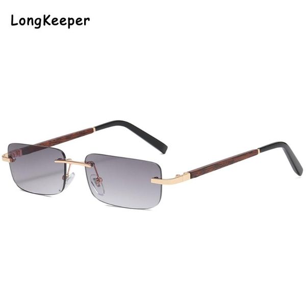 

rimless wooden sunglasses women trendy small rectangle sun glasses summer traveling style 90s vintage square oculos, White;black