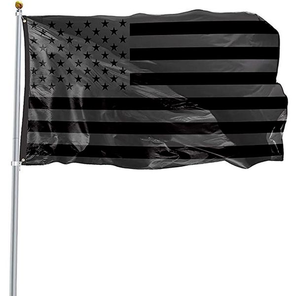 

stock 3x5ft black american flag polyester no quarter will be given us usa historical protection banner flag double-sided indoor outdoor g13
