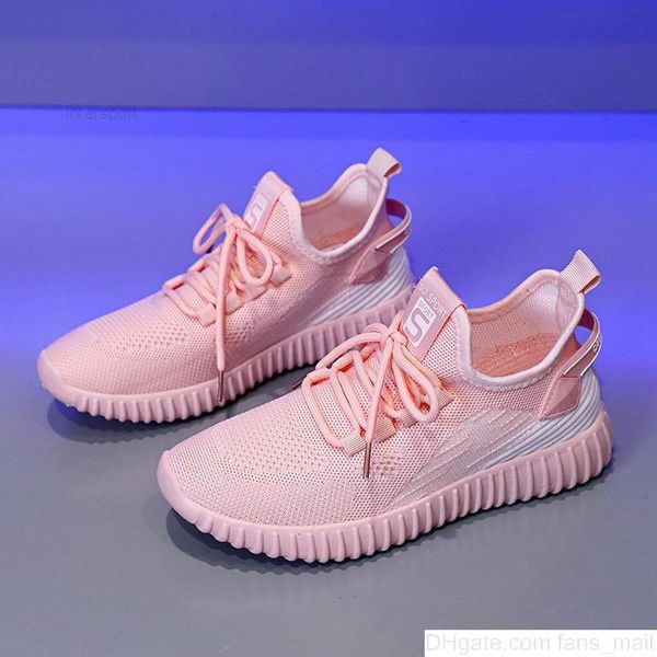 Mulher 2023 Casual quenteNovos produtos originais femininos esportes sem marca sapatos malha malha com cadarço preto branco rosa cinza moda tênis moderno