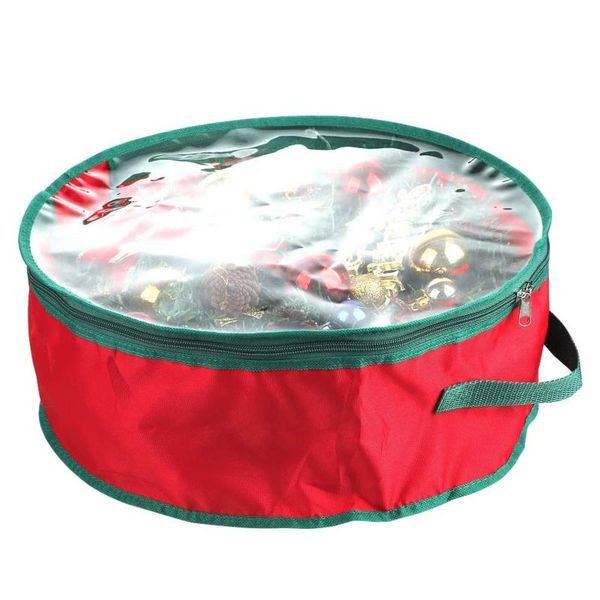 

clothing & wardrobe storage christmas wreath bag round shape splashproof oxford fabric zipper with handle for holiday ornament