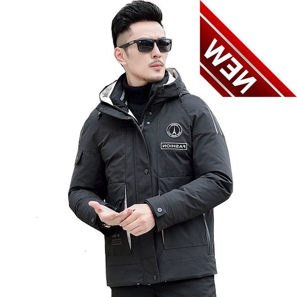 

autumn and winter outdoor men down jacket hooded thickened jacket for female casual youth, Black