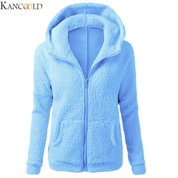 

women's jackets kancoold soft women jacket lamb wool long sleeve outfit zipper coat slim color matching winter warm casual outwear 2021, Black;brown