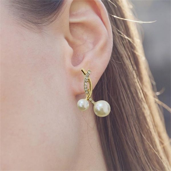

stud elegant and exquisite gold earrings creative trendy vintage pearl dazzling decoration jewelry accessories, Golden;silver