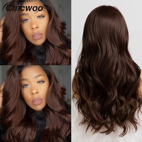 

8-28inch 13x6 dark brown lace front human hair wigs body wave brazilian remy closure wig #2 bleached knots1, Black;brown