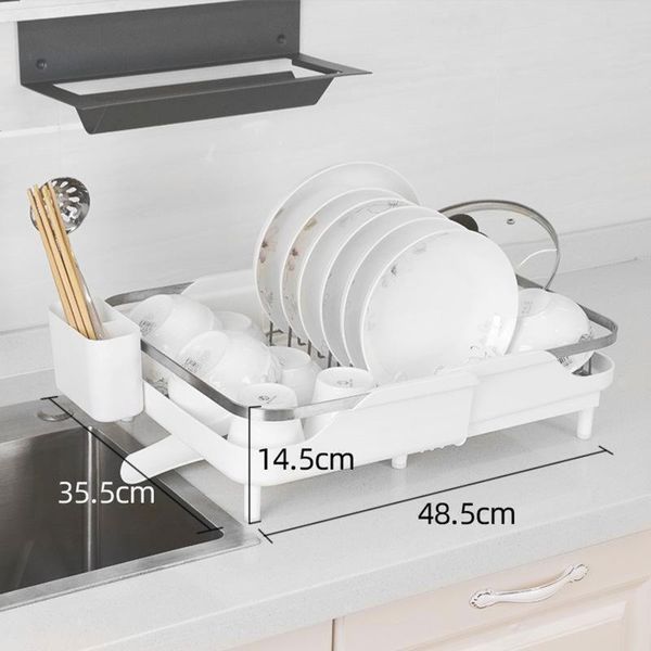 

stainless steel kitchen shelf organizer over the sink dish drying rack holder draining storage tools & organization
