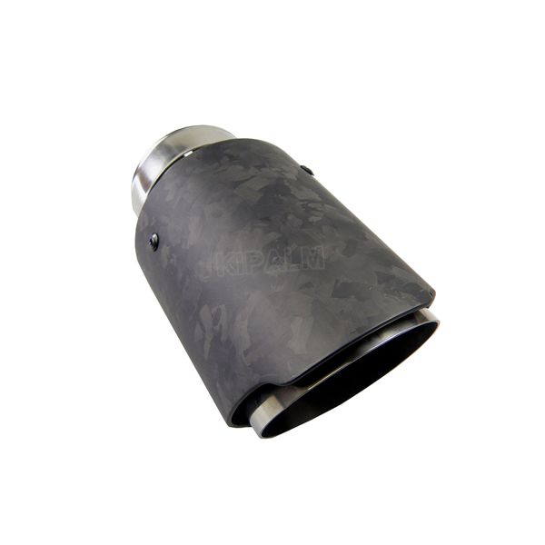 

1pcs car universal exhaust muffler straight edge glossy forged carbon fiber tip end pipe tail without logo