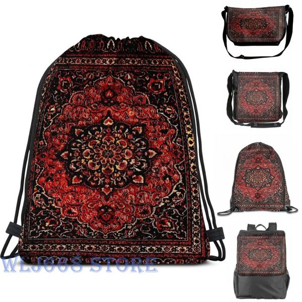 

backpack funny graphic print shoulder bags women persian carpet look in rose single travel for men gym bag