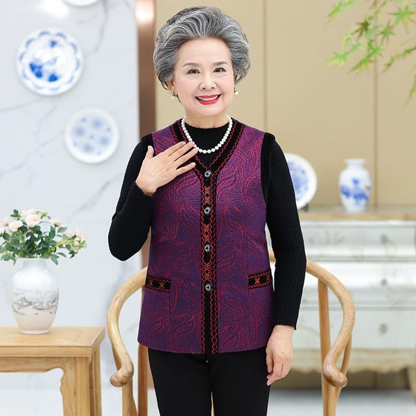 

women's vests middle age clothing vest women sutumn large size for korean style fashionable female k4633, Black;white