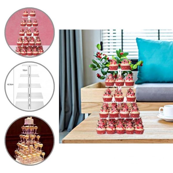 

other bakeware square plates multi-functional cupcake tower display transparent dessert stand easy to clean kitchen accessories