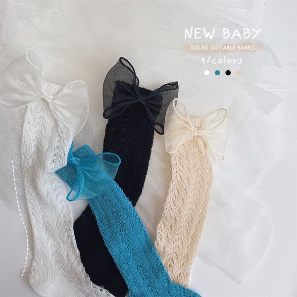 

children's mosquito socks breathable baby girls and boys spanish fishnet infant knee high, Pink;yellow