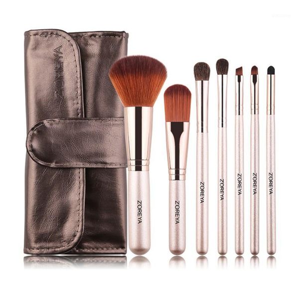 

makeup brushes 7pcs synthetic hair make up brush set with portable bag professional foundation eyebrow eyeshadow cosmetic1