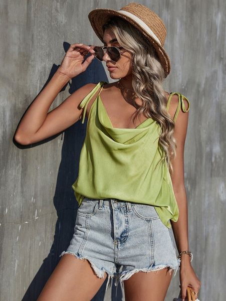 

draped knot detail cami y5cu#, White