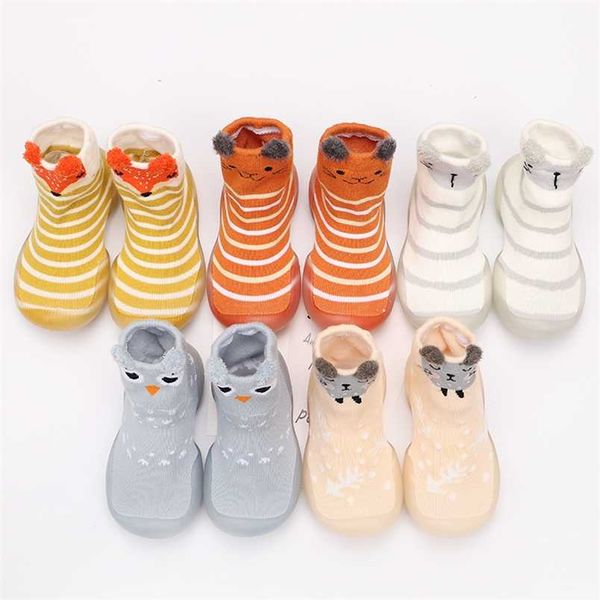 

baby sock shoes spring autumn style baby first walkers non-slip rubber shoes 211224