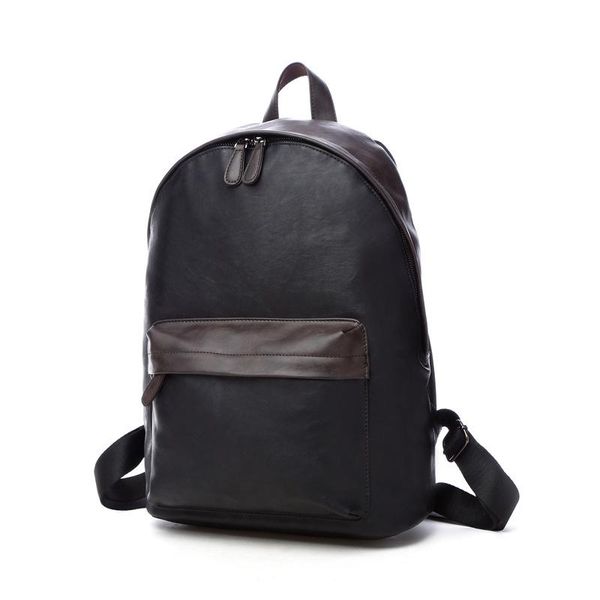 

backpack fashion men's waterproof pu leather travel bag large capacity teen korean school