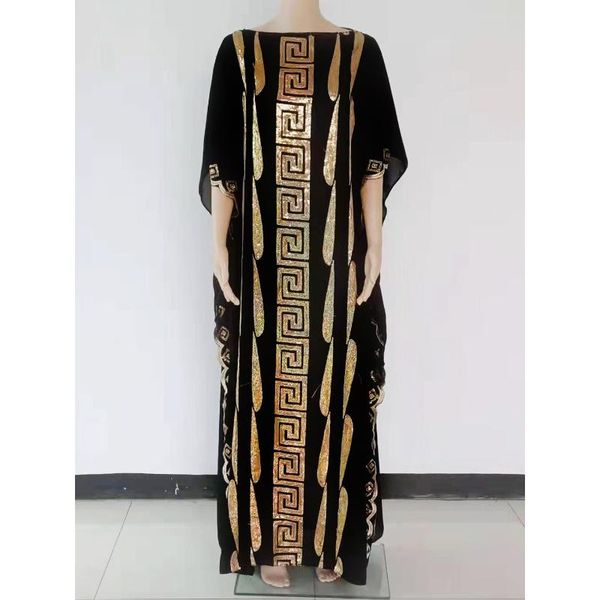 

ethnic clothing 2 pieces set lady long dress women o neck short sleeve loose 2021 fashion maxi silk sequins african, Red