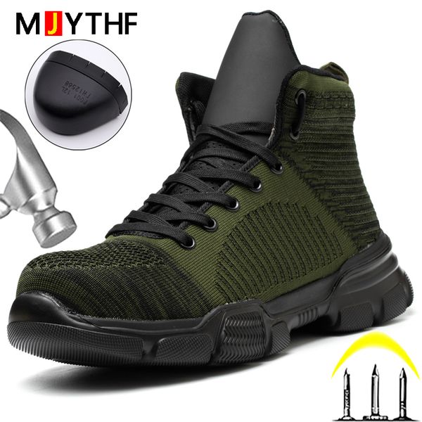 

dropshipping men work boots new safety shoes steel toe cap protective shoes security boots anti-puncture indestructible shoes