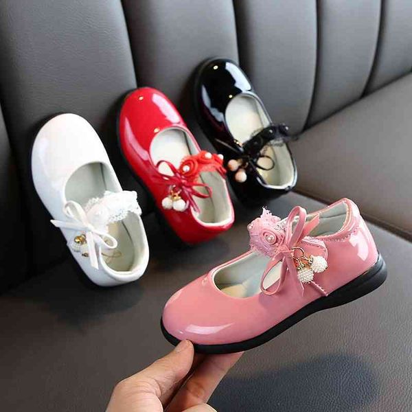 

2021 spring autumn new girls' leather black princess soft sole children's single shoes middle and primary school