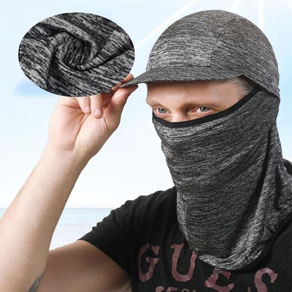 

cycling caps & masks summer ice silk anti-uv sport scarf mtb bike helmet hat running riding fishing bandana motorcycle face shield cap, Black