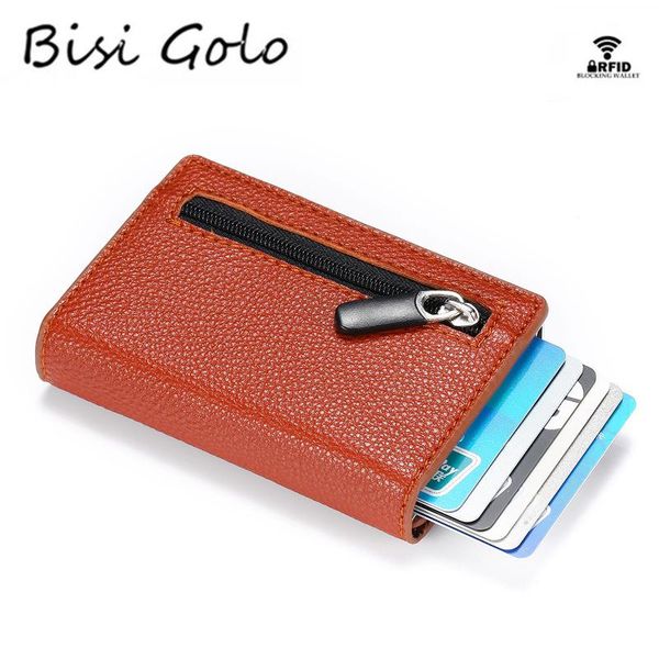 

wallets bisi goro smart wallet men women business holder rfid single box aluminium card coin purse case, Red;black
