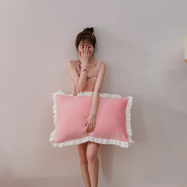 

pillow case 2 pieces 100% polyester solid color super-soft advanced encryption fabric pillowcase 48 * 74cm