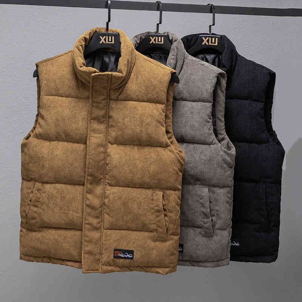 

fashionable men's vt, warm svels corduroy et, casual, brand clothing, new in 2021, Black;brown