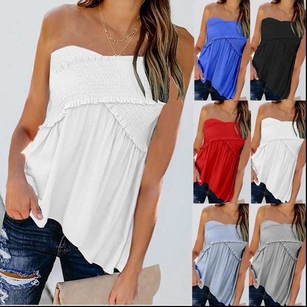 

summer boob tube fashion womens blouses white red black bandeau strapless