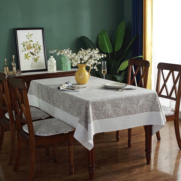 

table cloth american retro style tablecloth gray coffee restaurant party banquet decor cotton linen tv cabinet cover dustproof