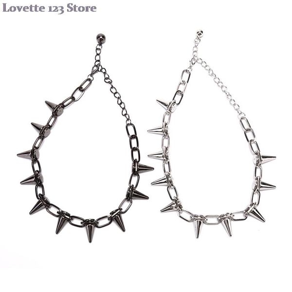 

rivets chokers punk goth handmade ccb material choker necklace spike rivet rock gothic, Golden;silver