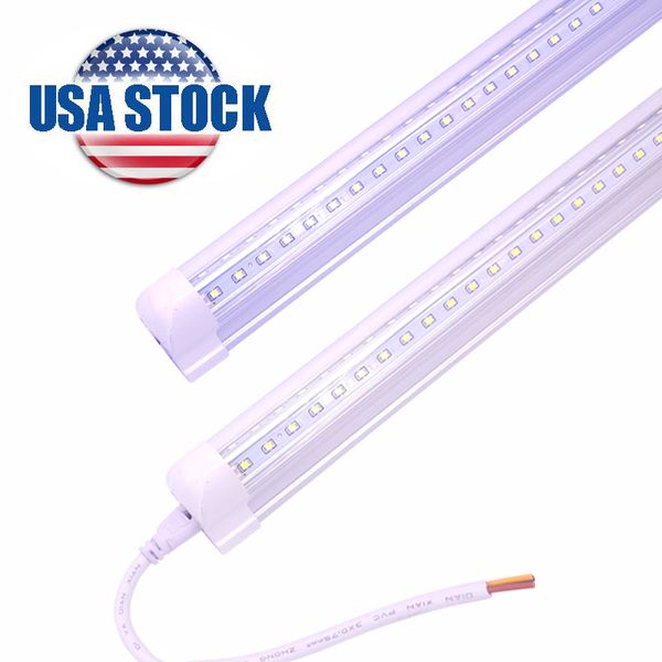 Tubi a LED a forma di V 8ft a forma di V 18 - 144W T8 Integrated Tube Lights Fixture Hardwired Shop LED luci per officina Azioni in USA