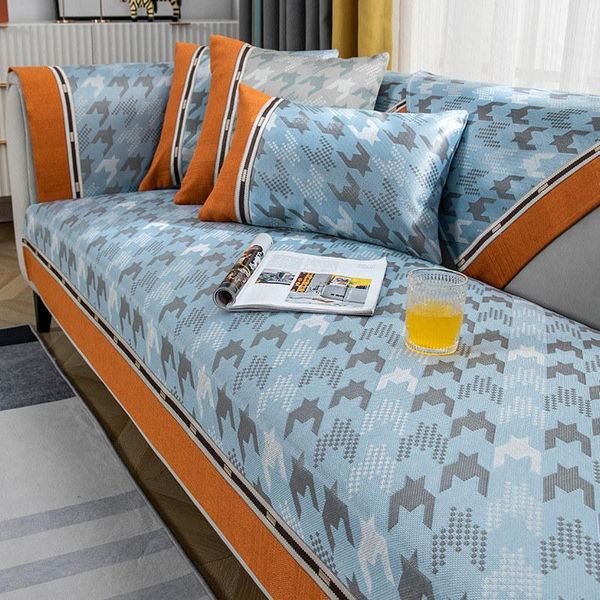

chair covers patchwork jacquard summer sofa cover plaid cool fiber couch slipcover 2 3 seater living room arm funiture protector