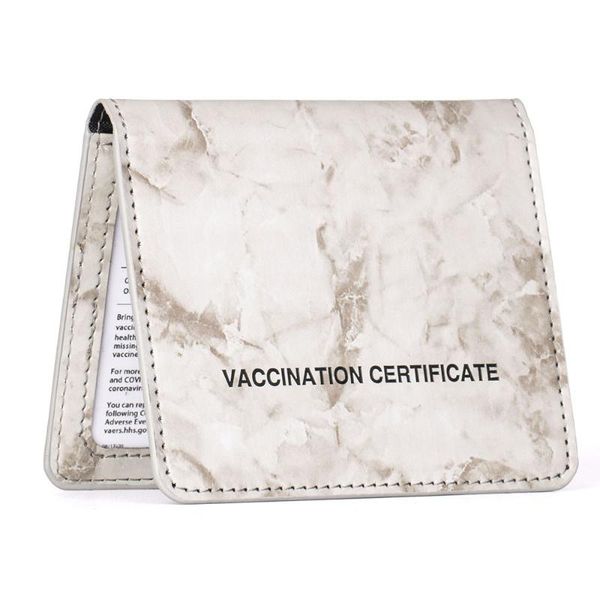 

card holders u.s. vaccine holder cdc pu protective case vaccination record certificate leather, Brown;gray