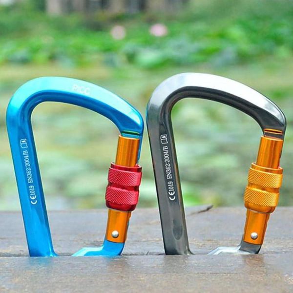 

cords, slings and webbing outdoor climbing lock aviation aluminum magnesium alloy carabiner d type ring hook downhill safety equipment