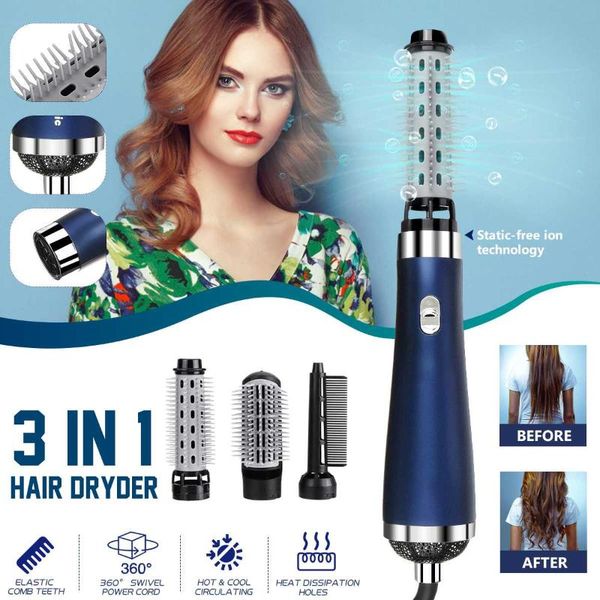 

electric hair brushes 1000w 3-in-1 dryer straightener curler air brush styler comb roller 1 step ion set