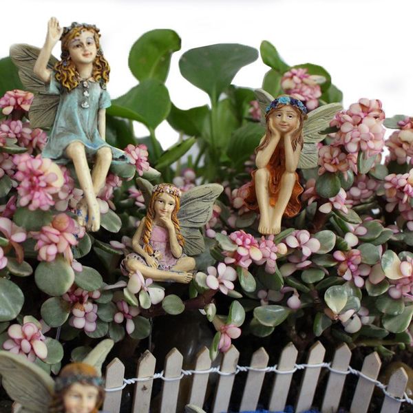 

fairy garden 6pcs miniature fairies figurines accessories for outdoor decor decorative objects &