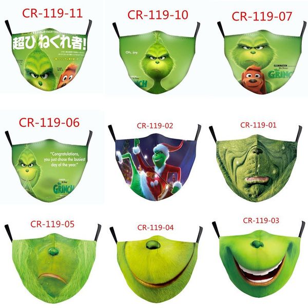 

factory outlet masks green hair monster 3d animation digital printing outdoor dust and haze proof water washing cloth can let go of the filt