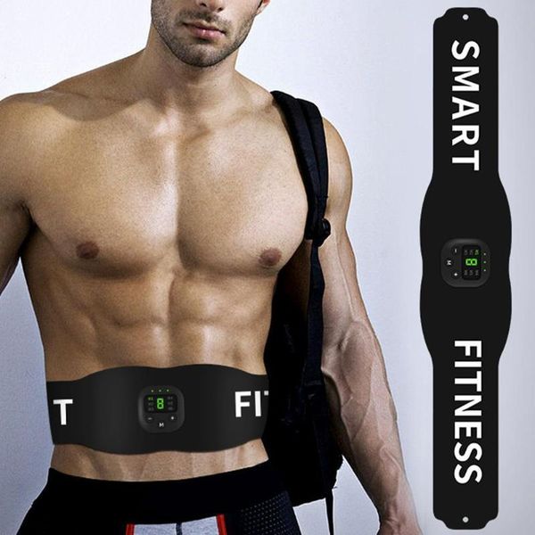 

waist support fitness massage belt abdominal toning abdomen stimulator vibration trainer body slimming muscle electric c7v5, Black;gray